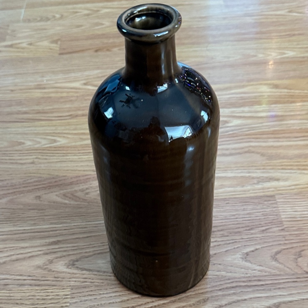Kirklands Glossy Dark Brown Vase